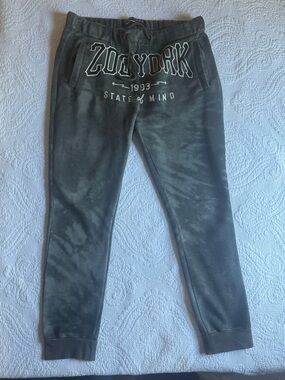 Zoo York Black Gray Tie-Dye Logo Joggers